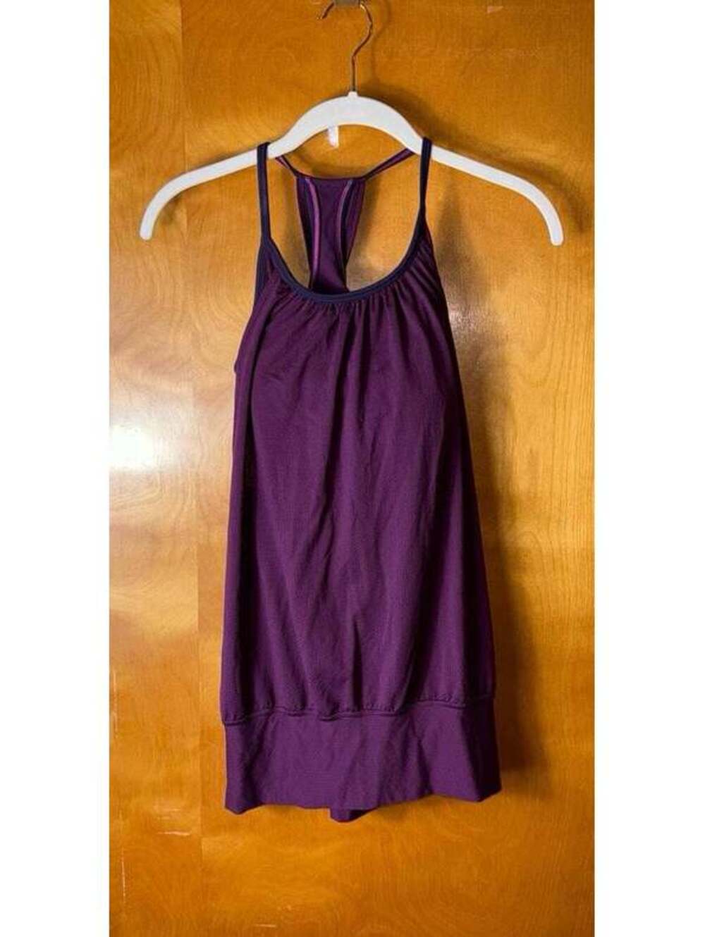 Lululemon No Limits Women’s Tank Top Plum Hyper Stripe Athletic Bra Size 2